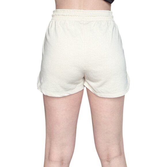 H&M Light Beige Sweatshorts with Adjustable Waist Tie Women Medium - Picture 3 of 8